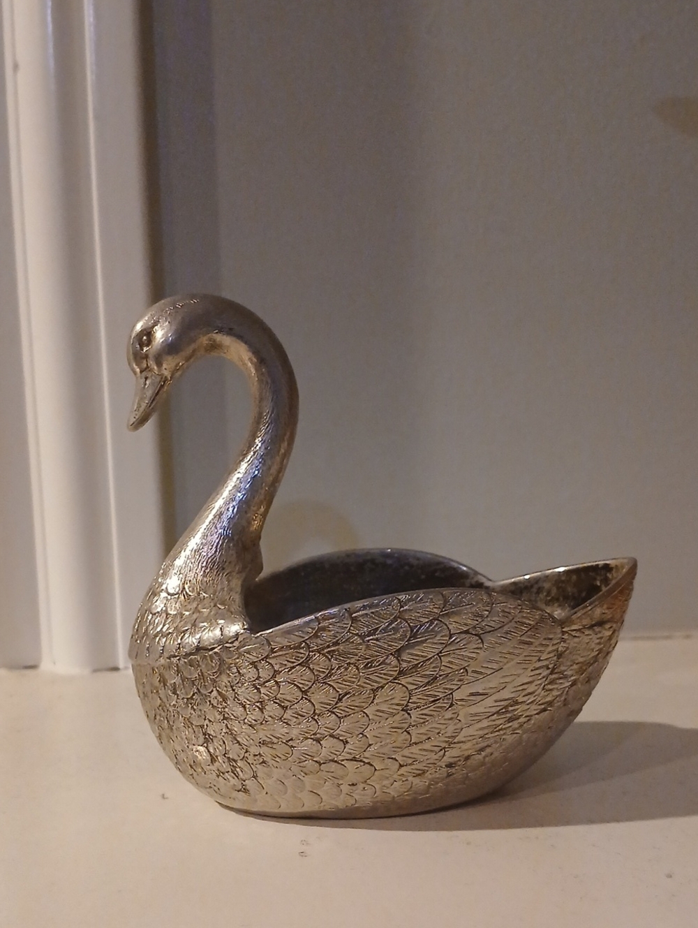 Vintage Swan Trinket Dish Silver Plate